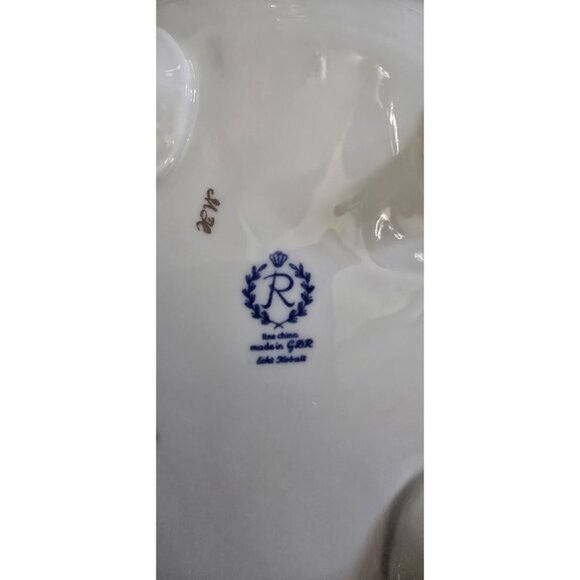 Reichenbach Echt Kobalt Blue Porcelain Serving Bowl Cabbage Rose 11” Pierced - Picture 2 of 7